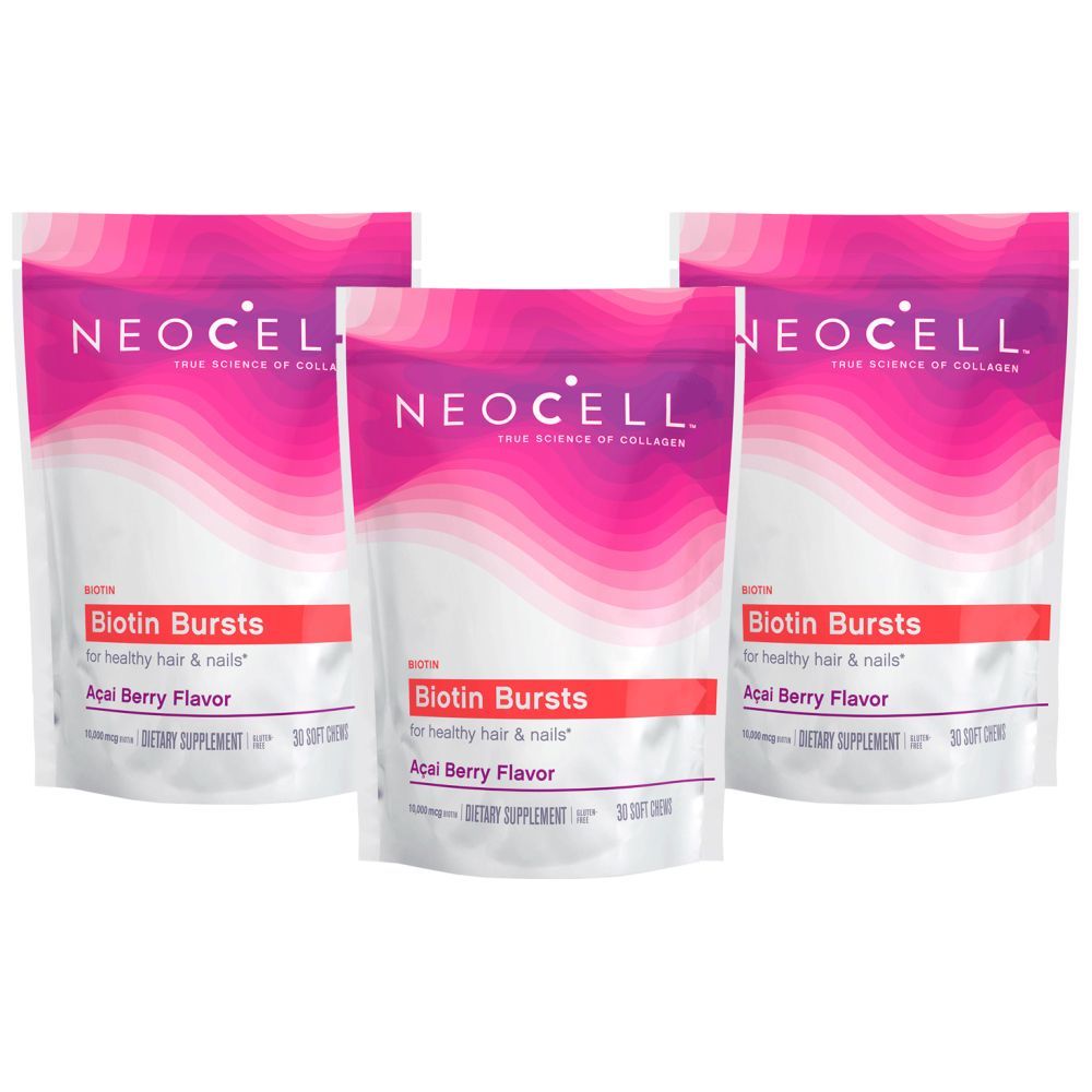 Neocell - Biotin Burst 10000mcg 30 Soft Chews Pack of 3