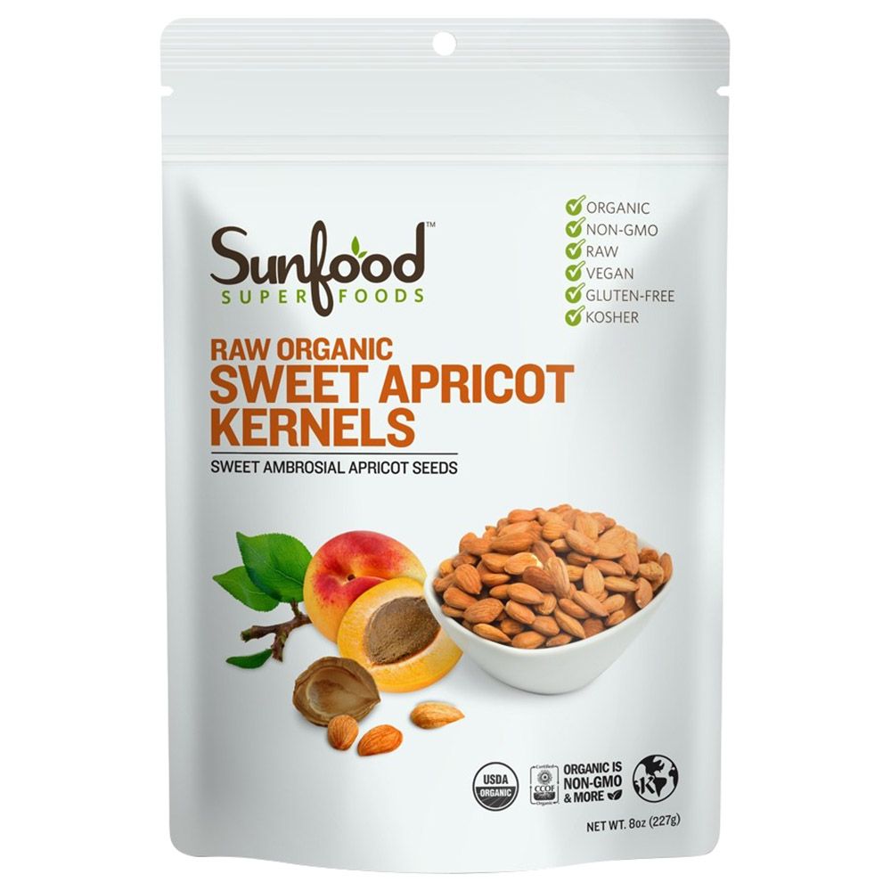 Sunfood Superfoods Sweet Organic Apricot Kernels 226g