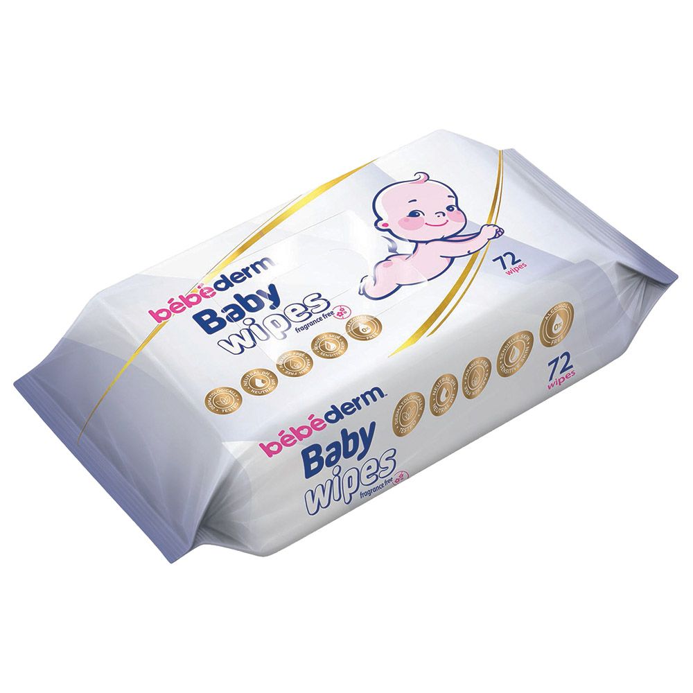 Bebederm Baby Wet Wipes Fragrance Free 72Wipes Premium