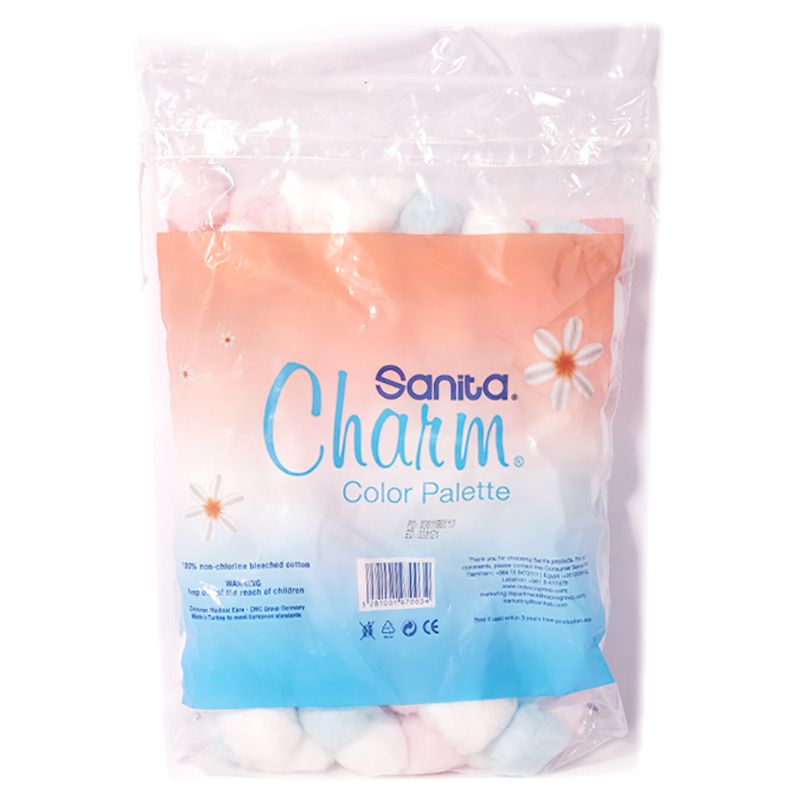 Sanita Charm 100% Cotton Balls 100 Coloured Balls