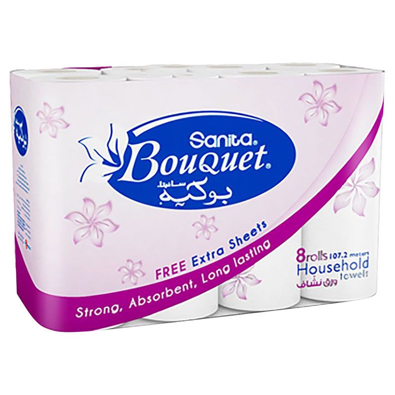 Sanita Bouquet Paper Kitchen Towel 28cm 8 Rolls