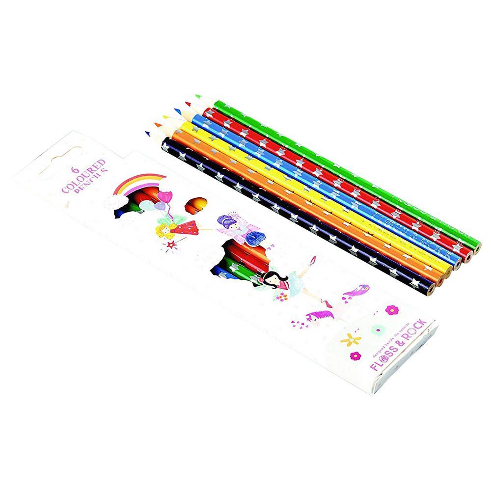 Floss & Rock - Fairy Print Unicorn Pack of 6 Pencils