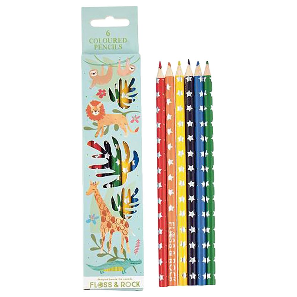 Floss & Rock - Jungle Print Pack of 6 Pencils