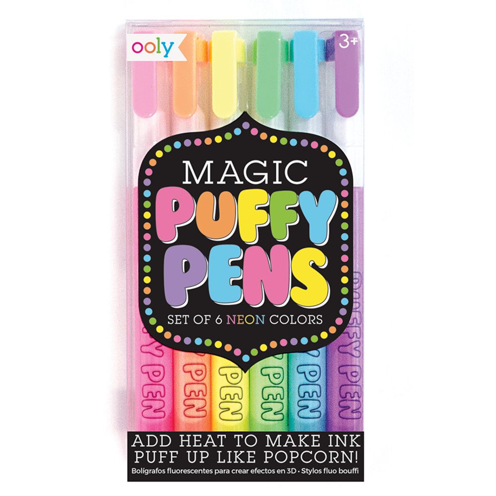 Ooly - Magic Neon Puffy Pens Set Of 6