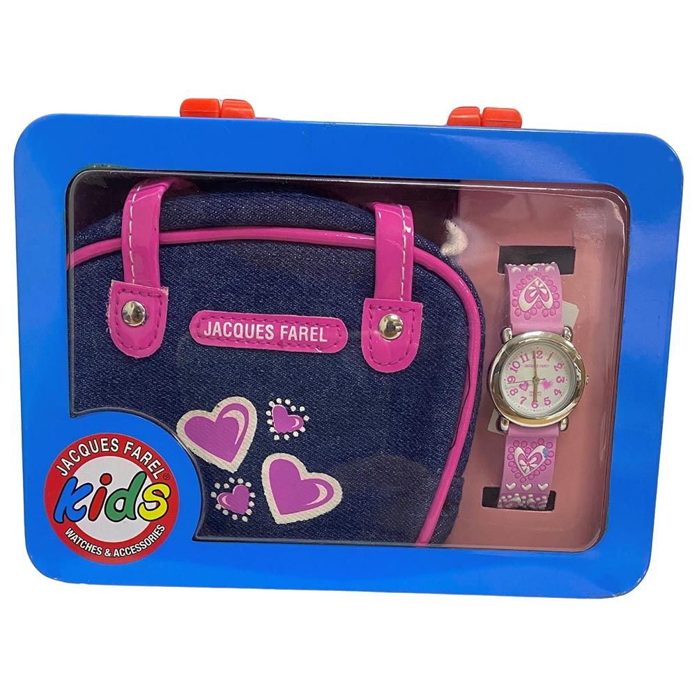 Jacques Farel Kids Watch Gift Set - Pink