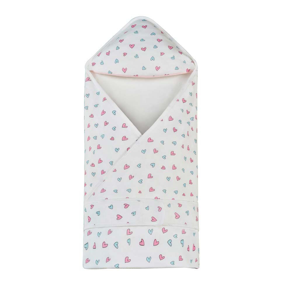 Baby Insular - Hooded Baby Swaddle - Hearts
