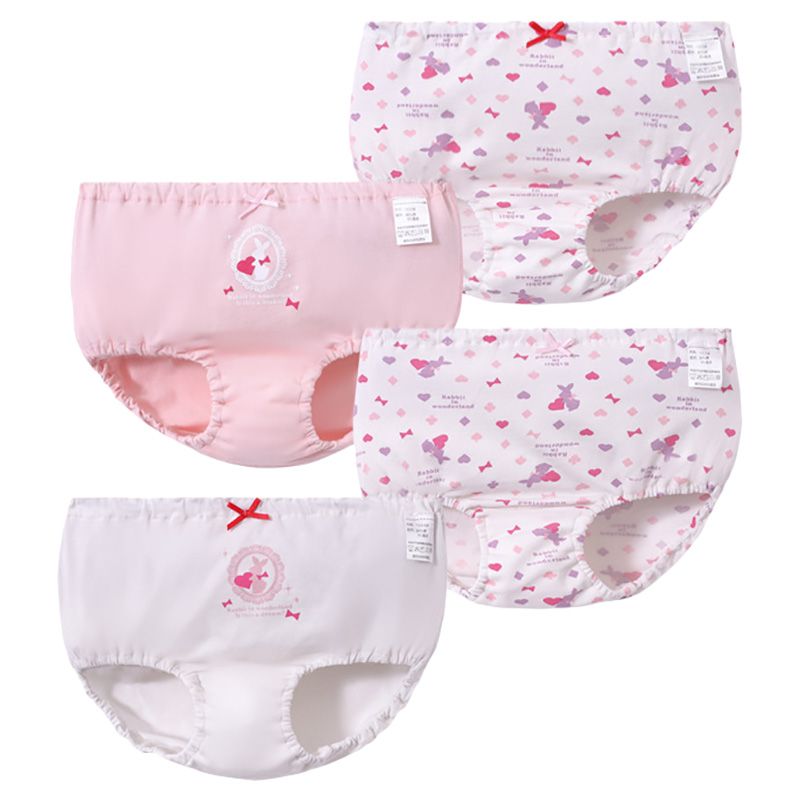 Sugar Rush - Rabbit Briefs Pack Of 4 - White/Pink_1-9y