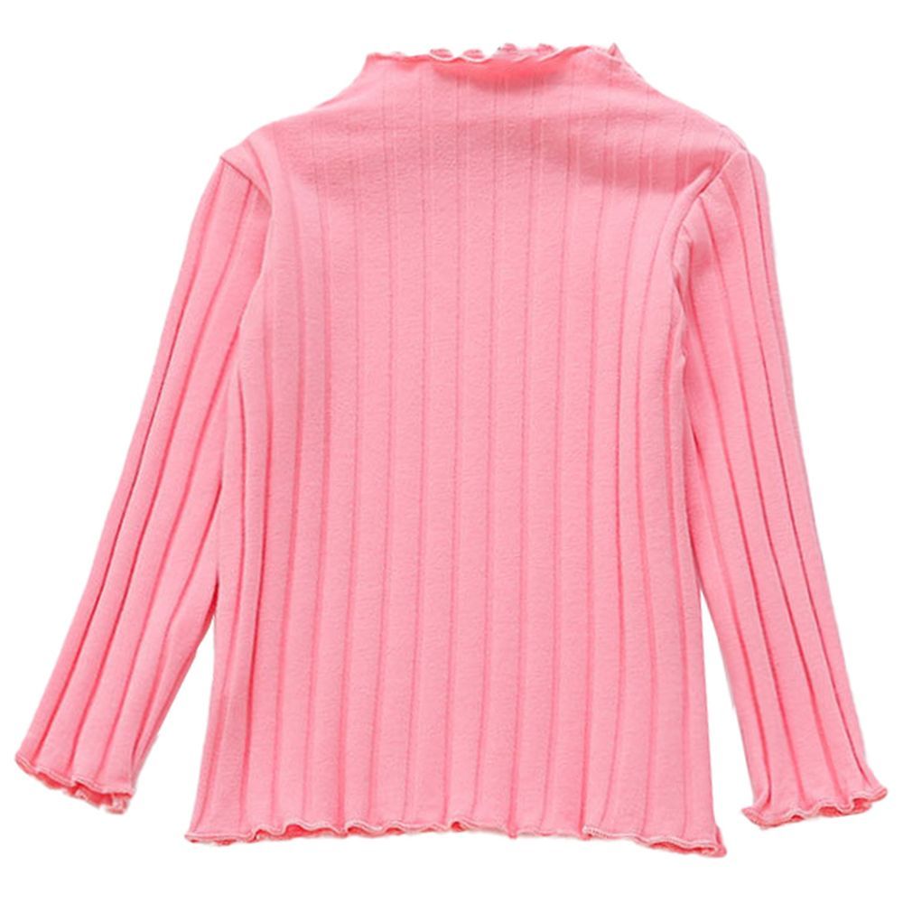 Sugar Rush - Solid High-Neck Full Sleeves Sweater - Pink