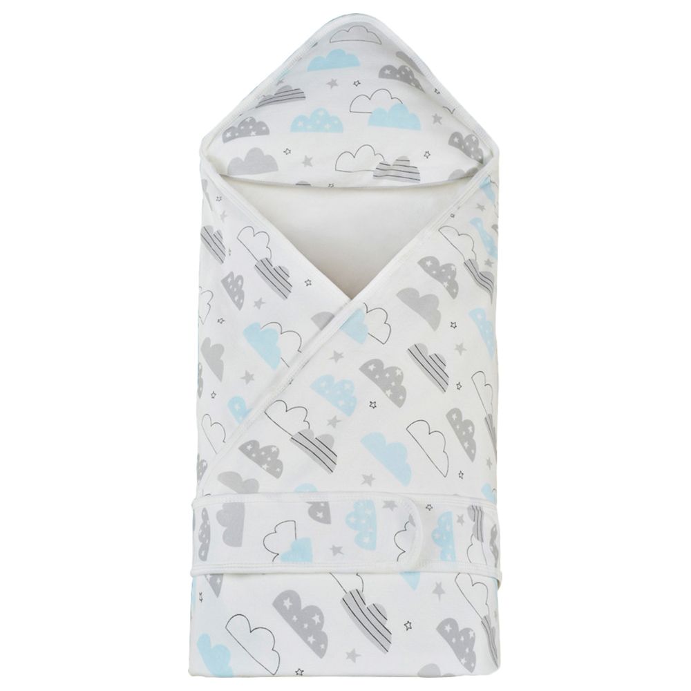 Baby Insular - Hooded Cotton Swaddle - Clouds