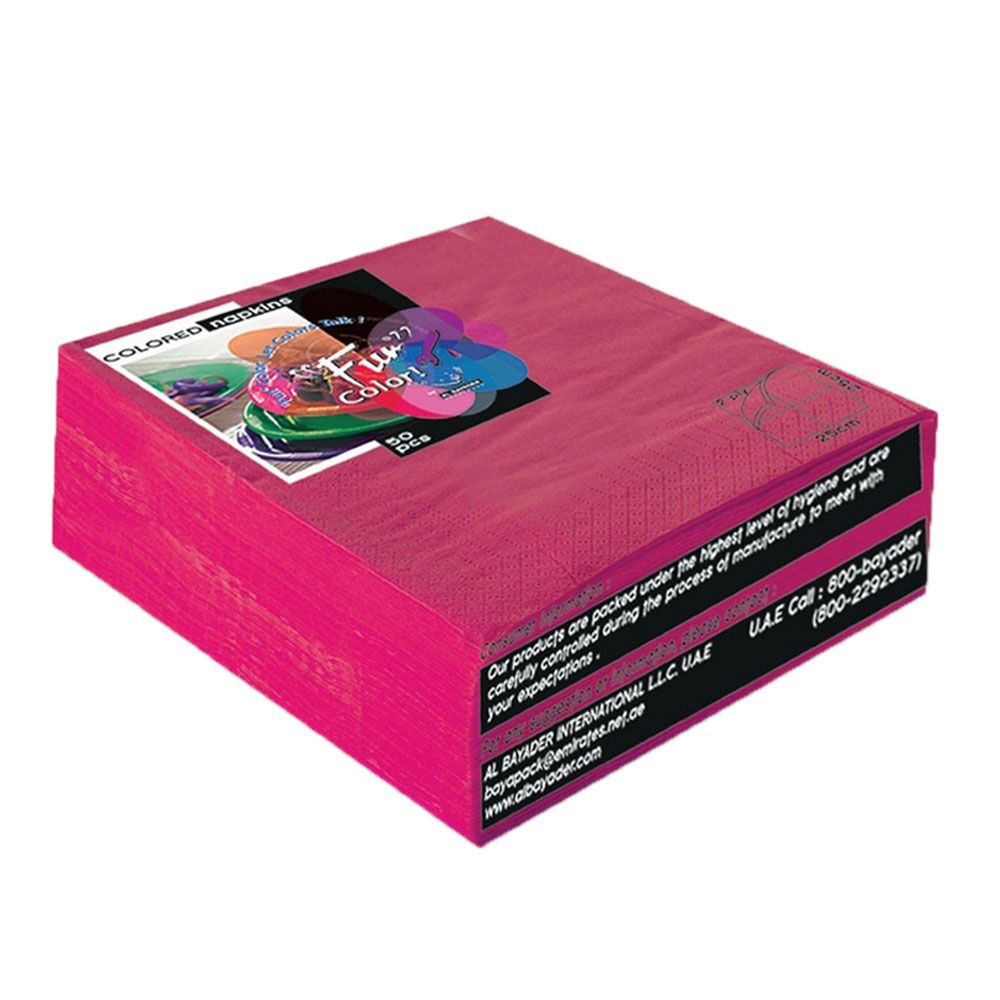 Fun - Color 2 Ply Paper Napkins 33cm Pack Of 50 - Fuchsia 