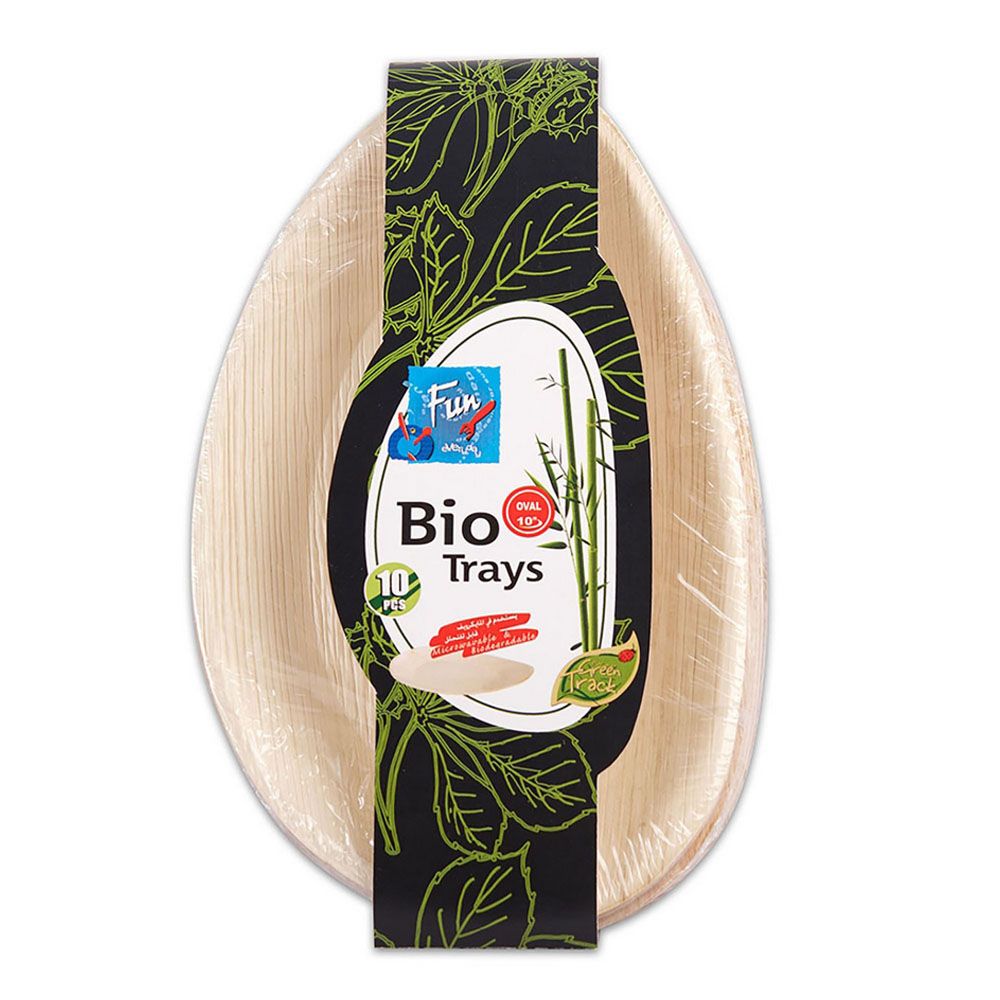 Fun - Everyday Biodegradable Moulded Fibre Oval Plate 10 Inch Pack Of 10