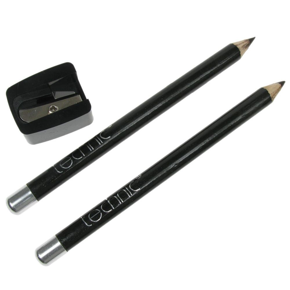 Technic - Eyeliner Duo & Pencil Sharpener - Black/Brown