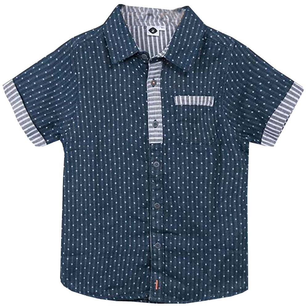 Z generation - Woven Top  - Navy Blue
