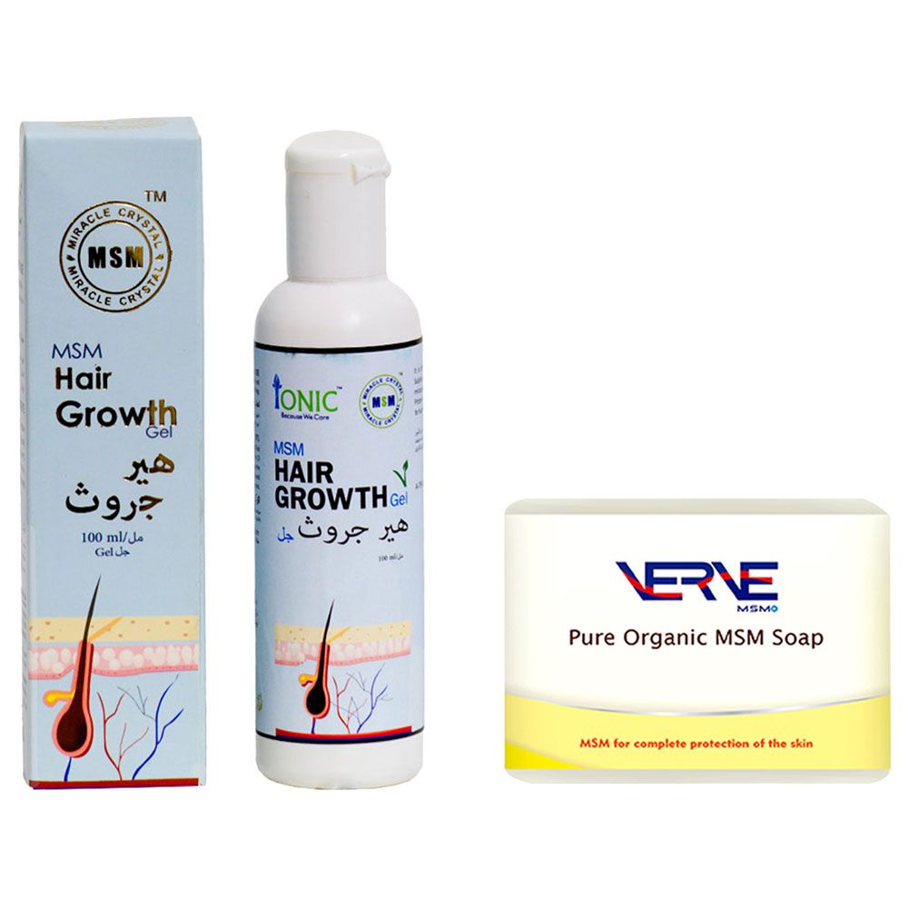 Ionic MSM - Hair Growth Gel + Verve MSM Soap Free