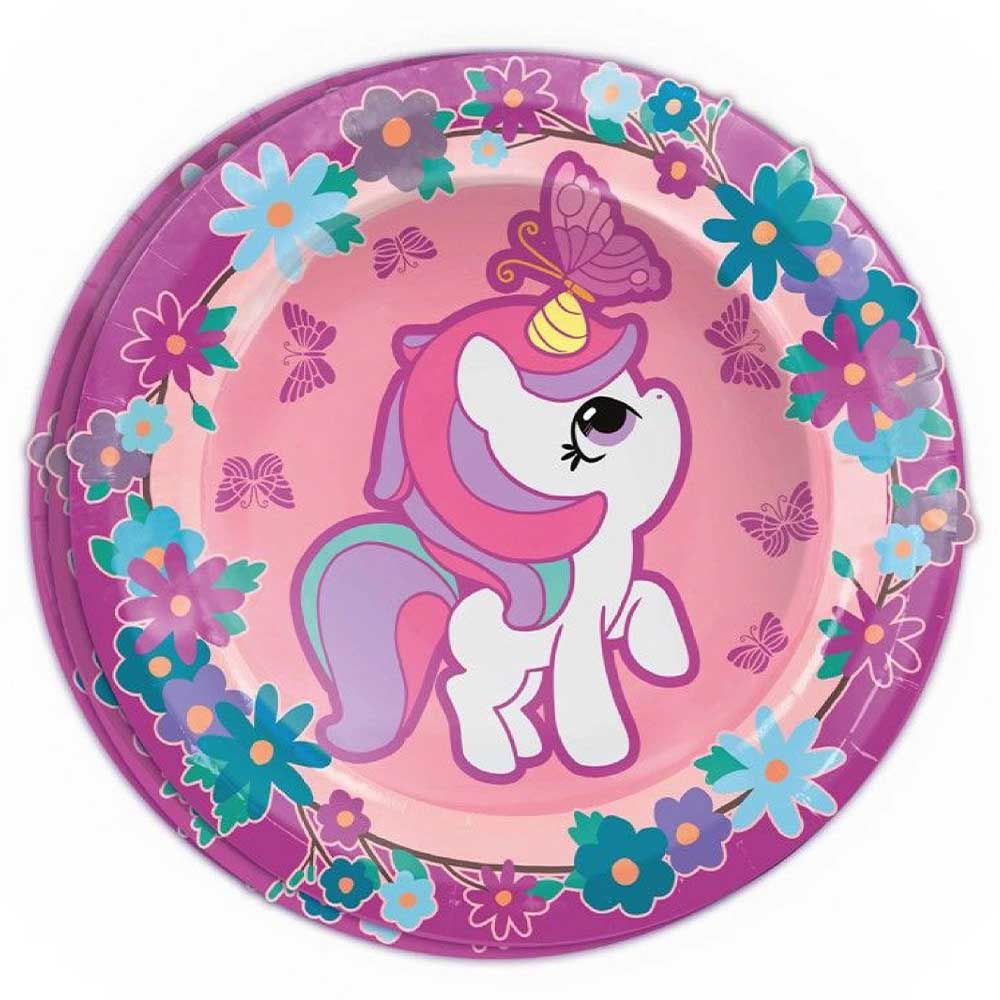 Fiestas Guirca - Unicorn Paper Plates - Pack Of 8