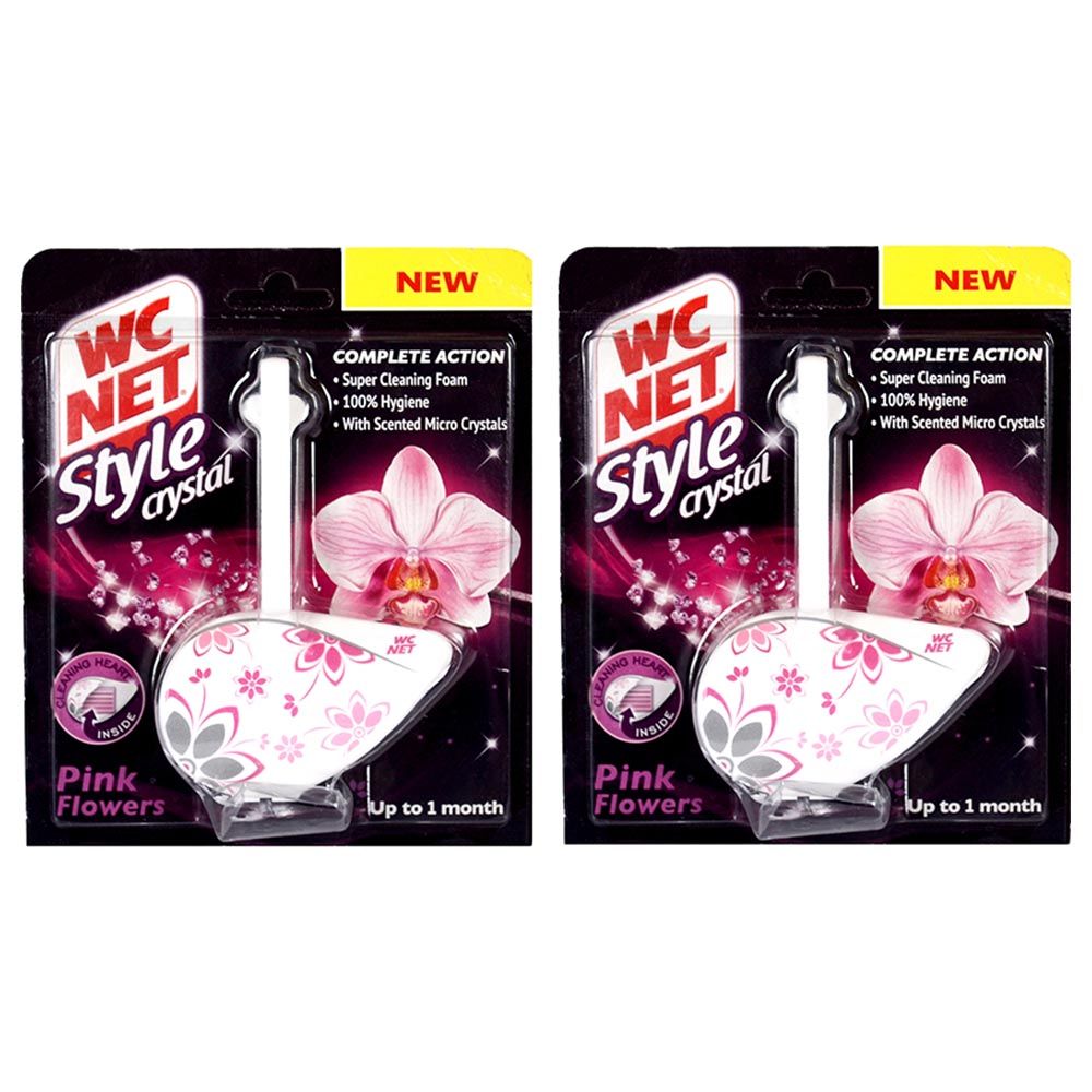 Wc Net - Toilet Block Style 40g Pack Of 2 - Pink Flowers