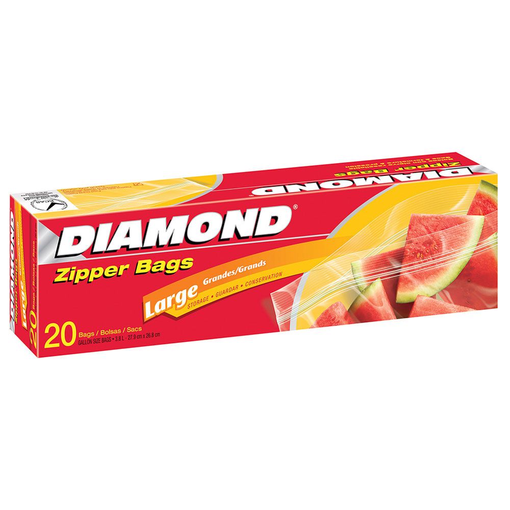 Diamond - Zipper Storage Bags Large 20pcs