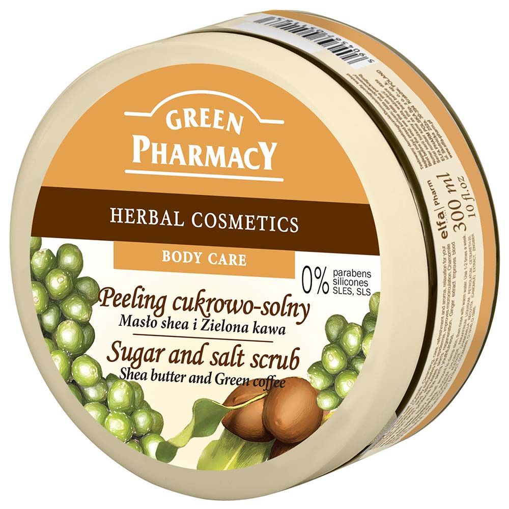 Green Pharmacy Sugar & Salt Scrub Shea Butter & Coffee 300ml