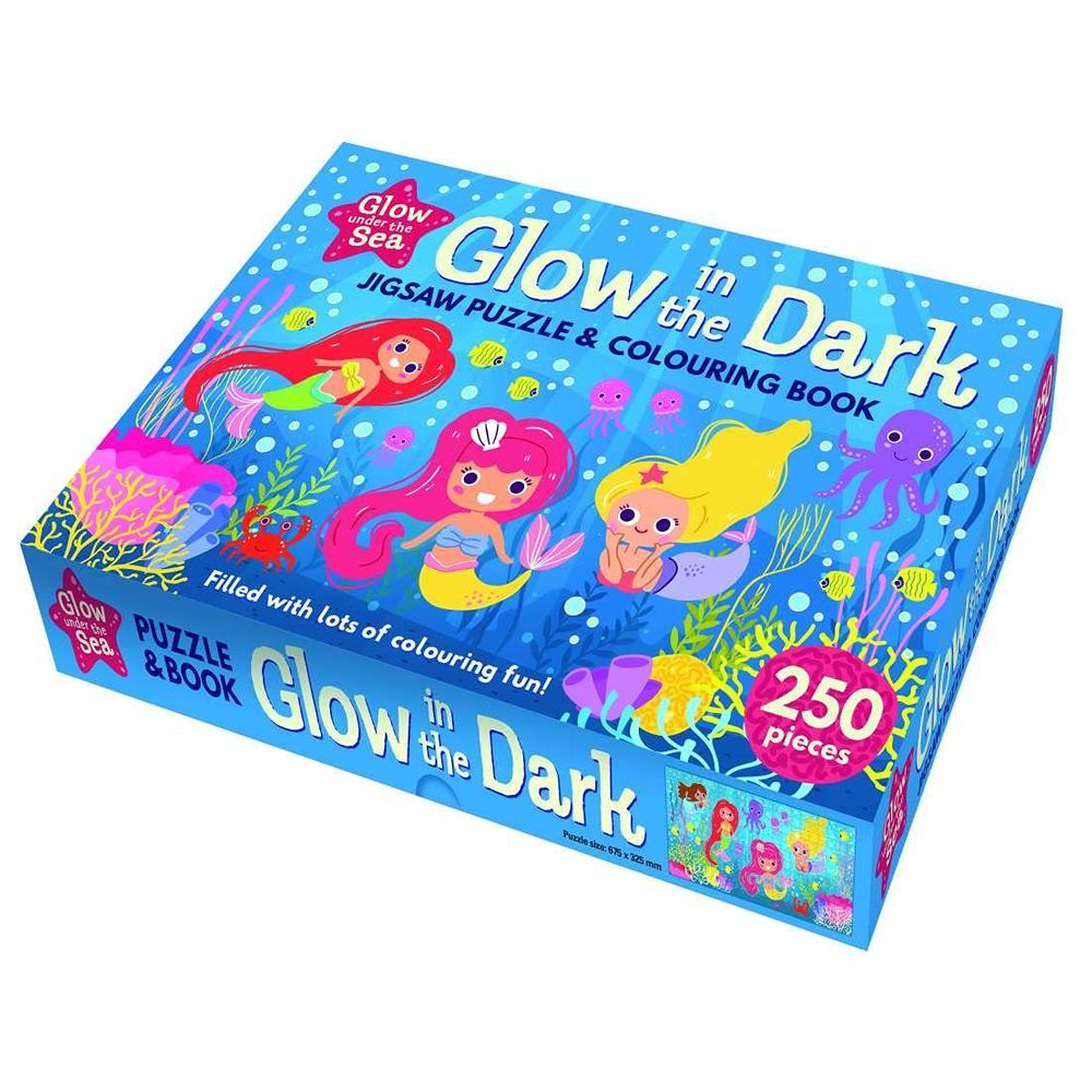 Glow In Dark Jigsaw Puzzle & Coloring Book