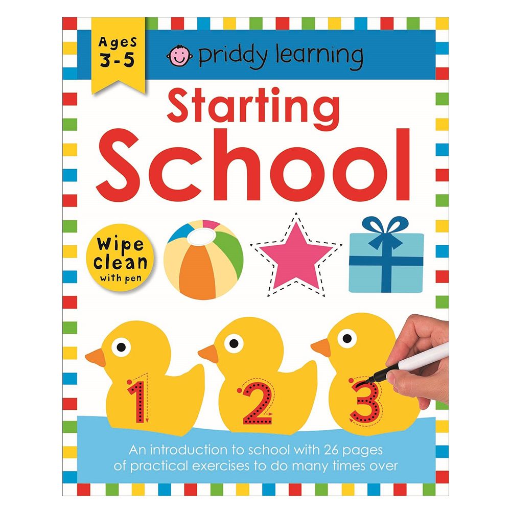 كتاب Starting School بسطح قابل للمسح مع قلم