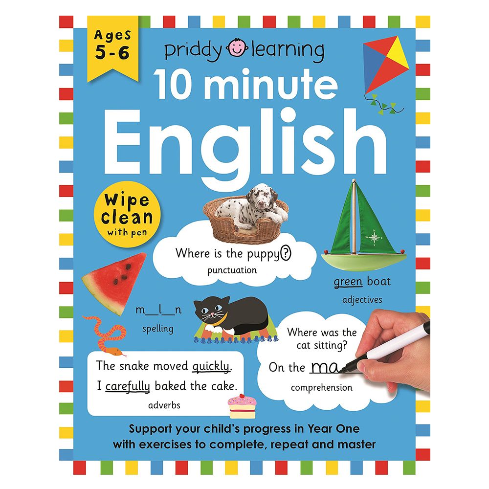 كتاب 10 Minute English بسطح قابل للمسح مع قلم