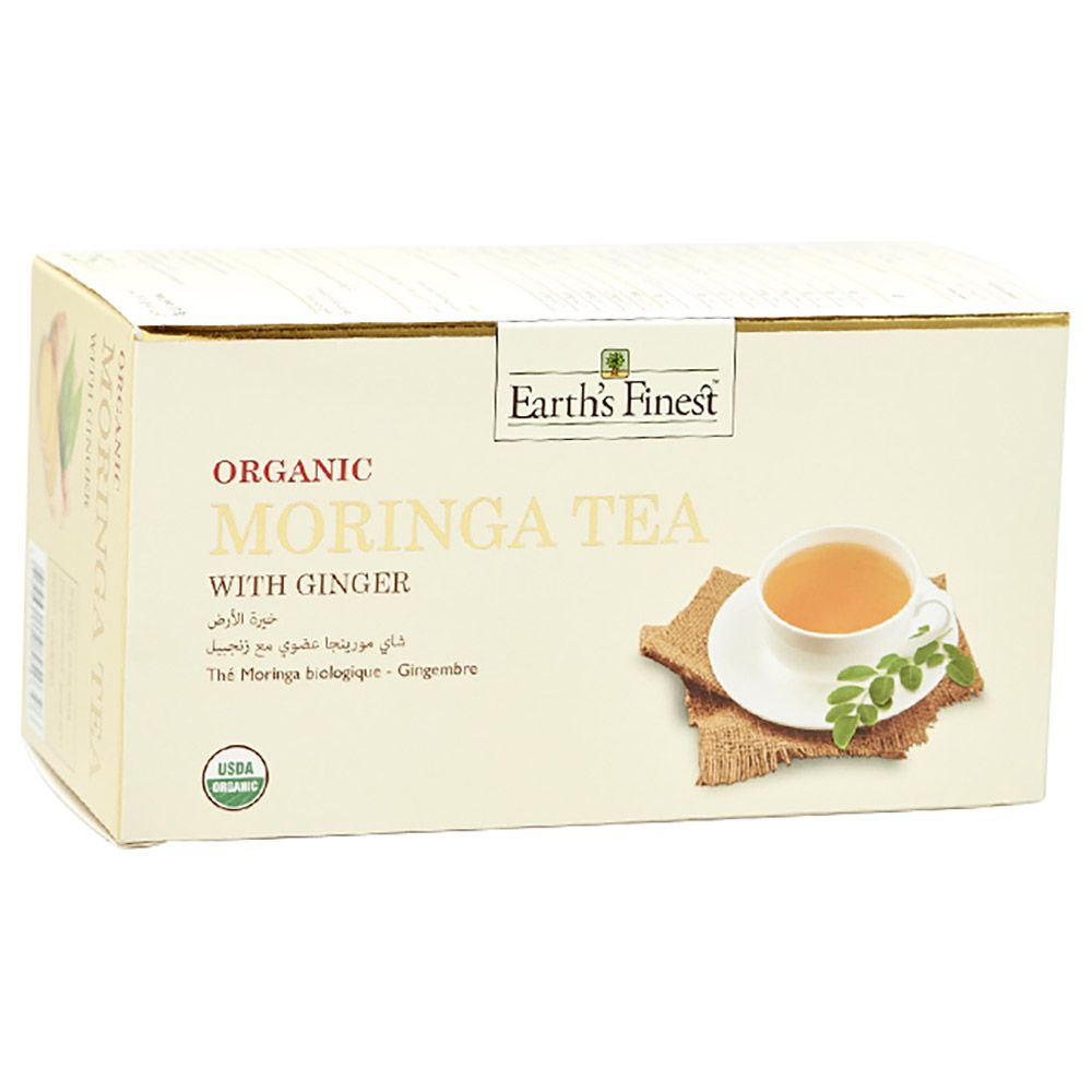 شاي المورينجا العضوي بالزنجبيل من إيرثس فاينيست
