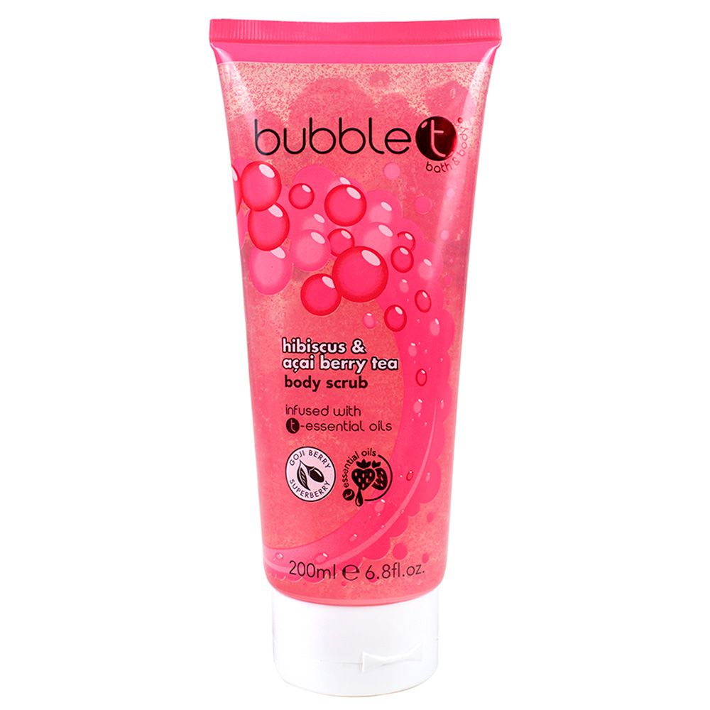 Bubble T - Body Scrub In Hibiscus & Acai Berry Tea 200ml