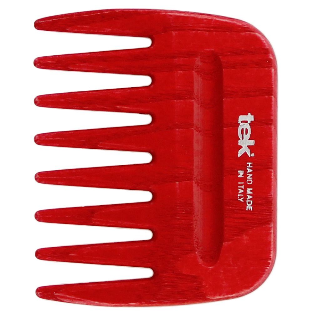 Tek - Afro Wooden Comb - Red