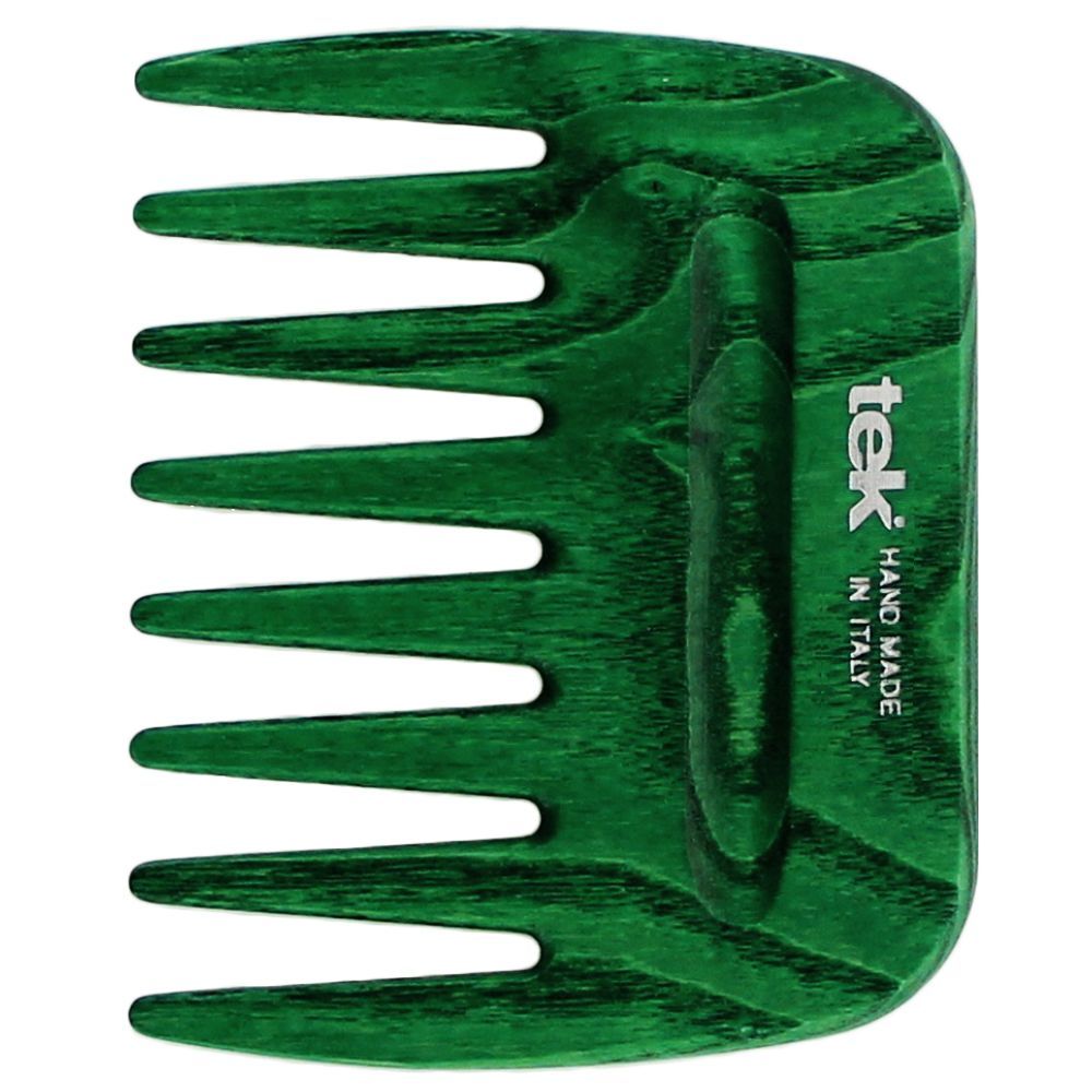 Tek - Afro Wooden Comb - Green