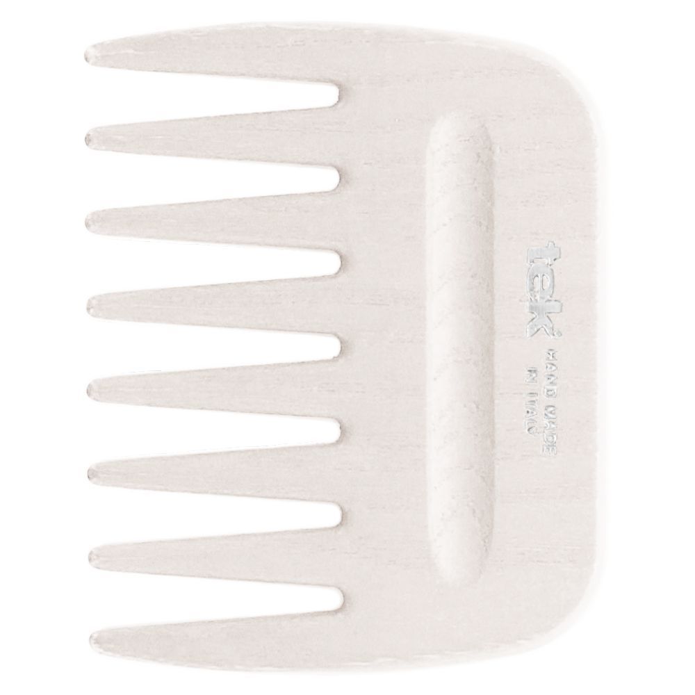 Tek - Afro Wooden Comb - White
