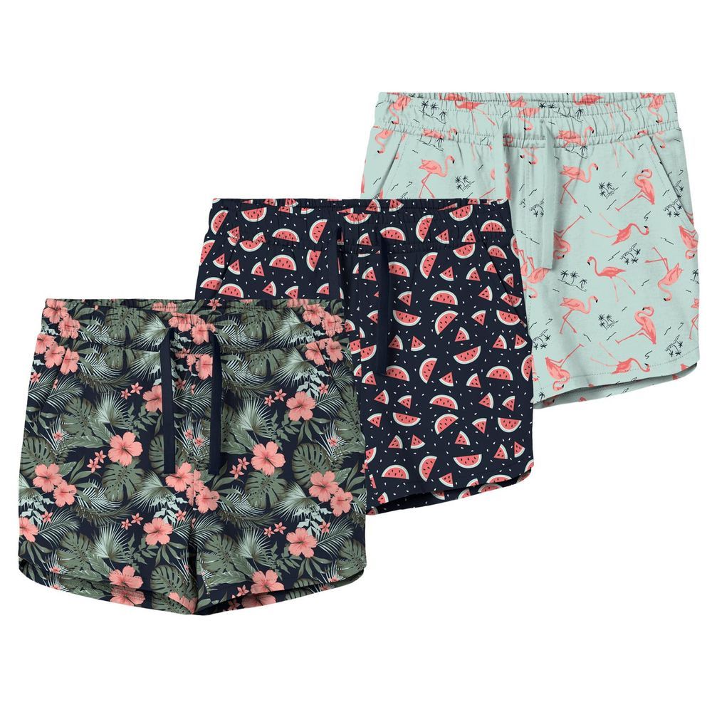 nameIt - 3-Pk Girls Shorts Set - Blue