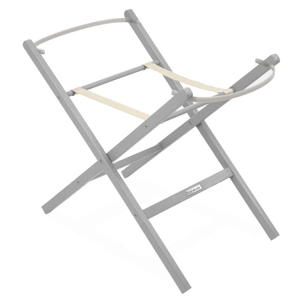 كلير دي لون - حامل مهد المواليد (سلة موسى) الخشبي القابل للطي - رمادي