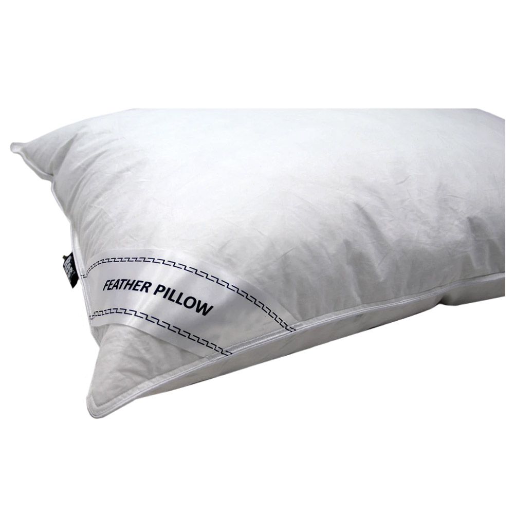 Cotton Home - Feather Pillow 100% Cotton 1100gsm - White