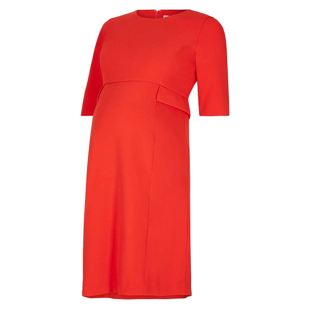 Seraphine - Francesca:Emprie Peplum Detail Dress - Claret,16