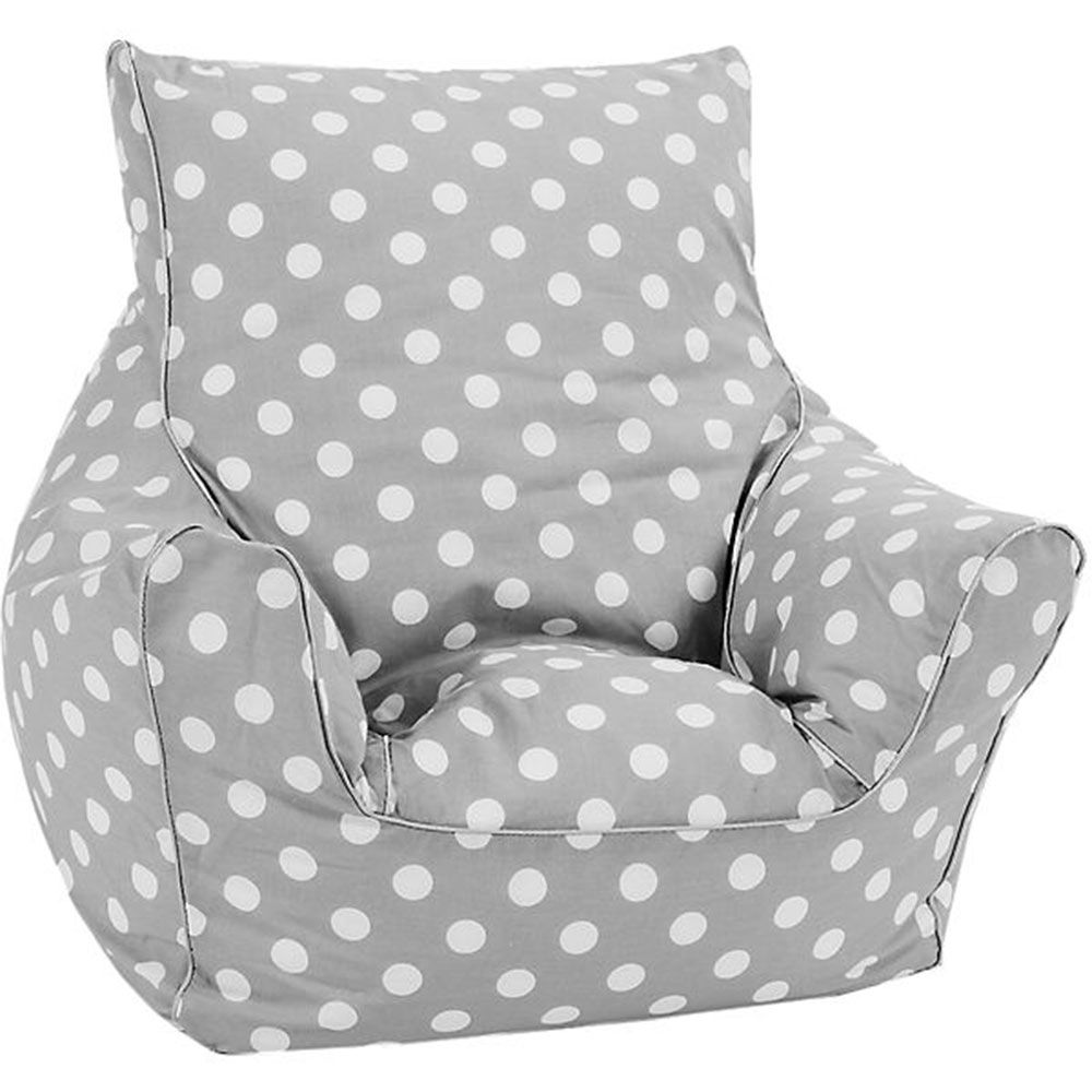 DELSIT - Bean Chair - Grey with Polka Dots