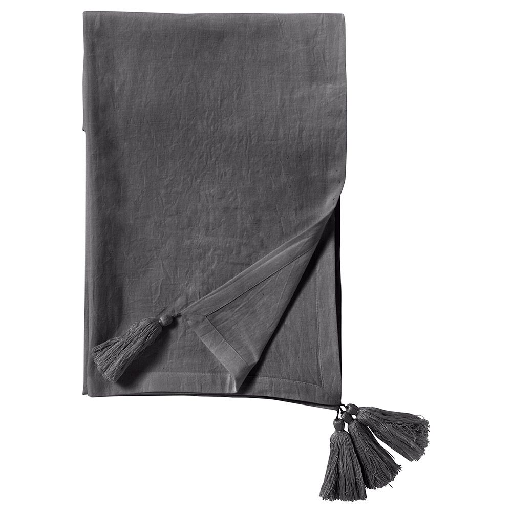 Nordal - Tassel Table Cloth - Dark Grey