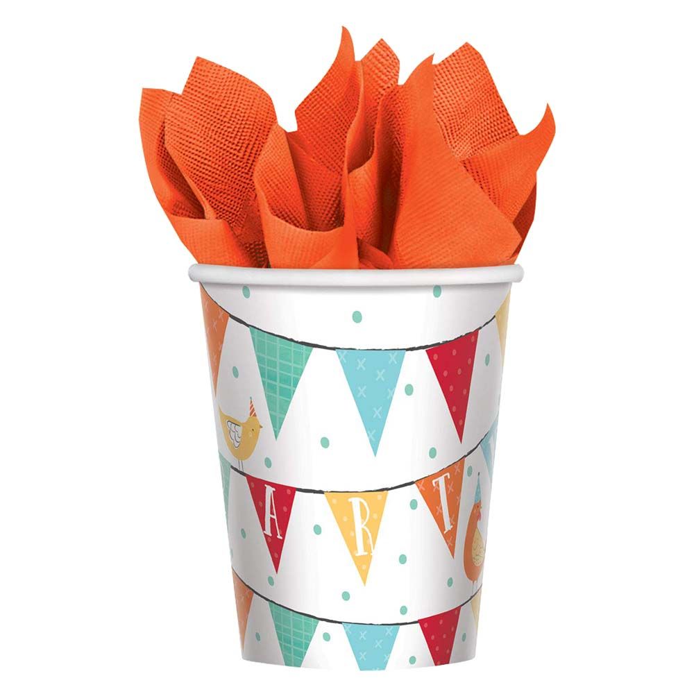 أمسكان - أكواب ورقية لأعياد الميلاد - حيوانات الحظيرة 266 مل