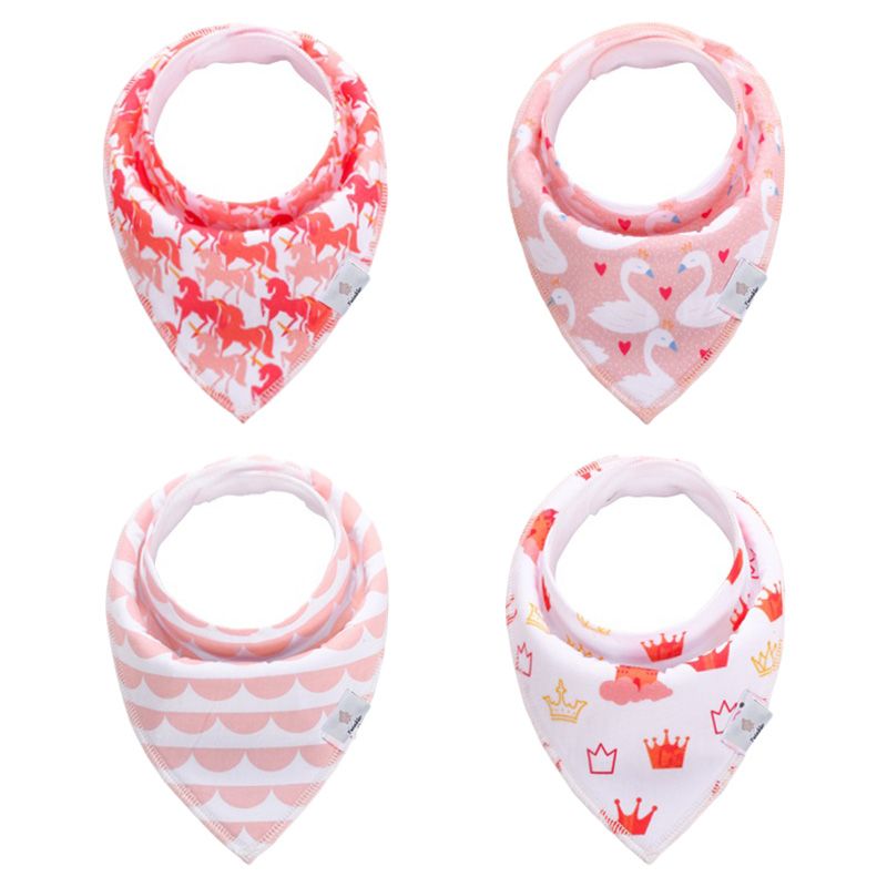 Tiny Toes - Baby Bibs Pack of 4 - Pink Pattern