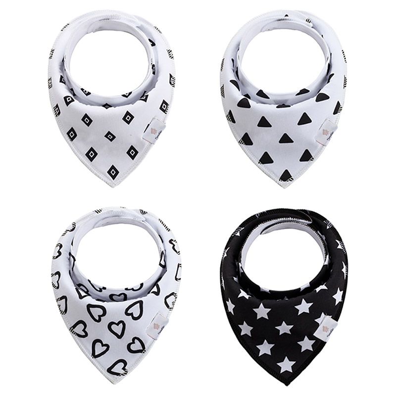 Tiny Toes - Baby Bibs Pack of 4 - Black & White
