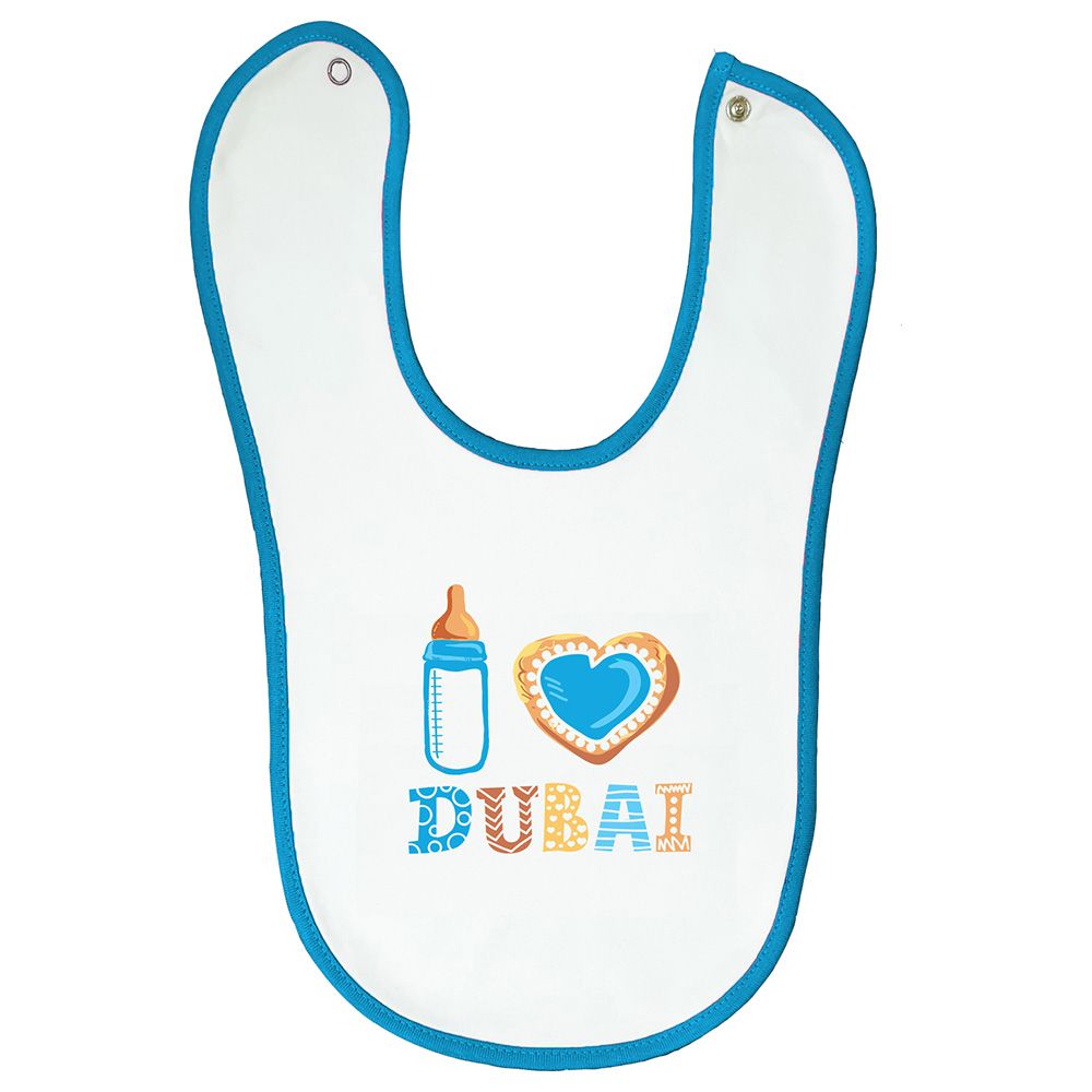 Generic - Bib With Blue Trim Heart Dubai Bottle Blue Design