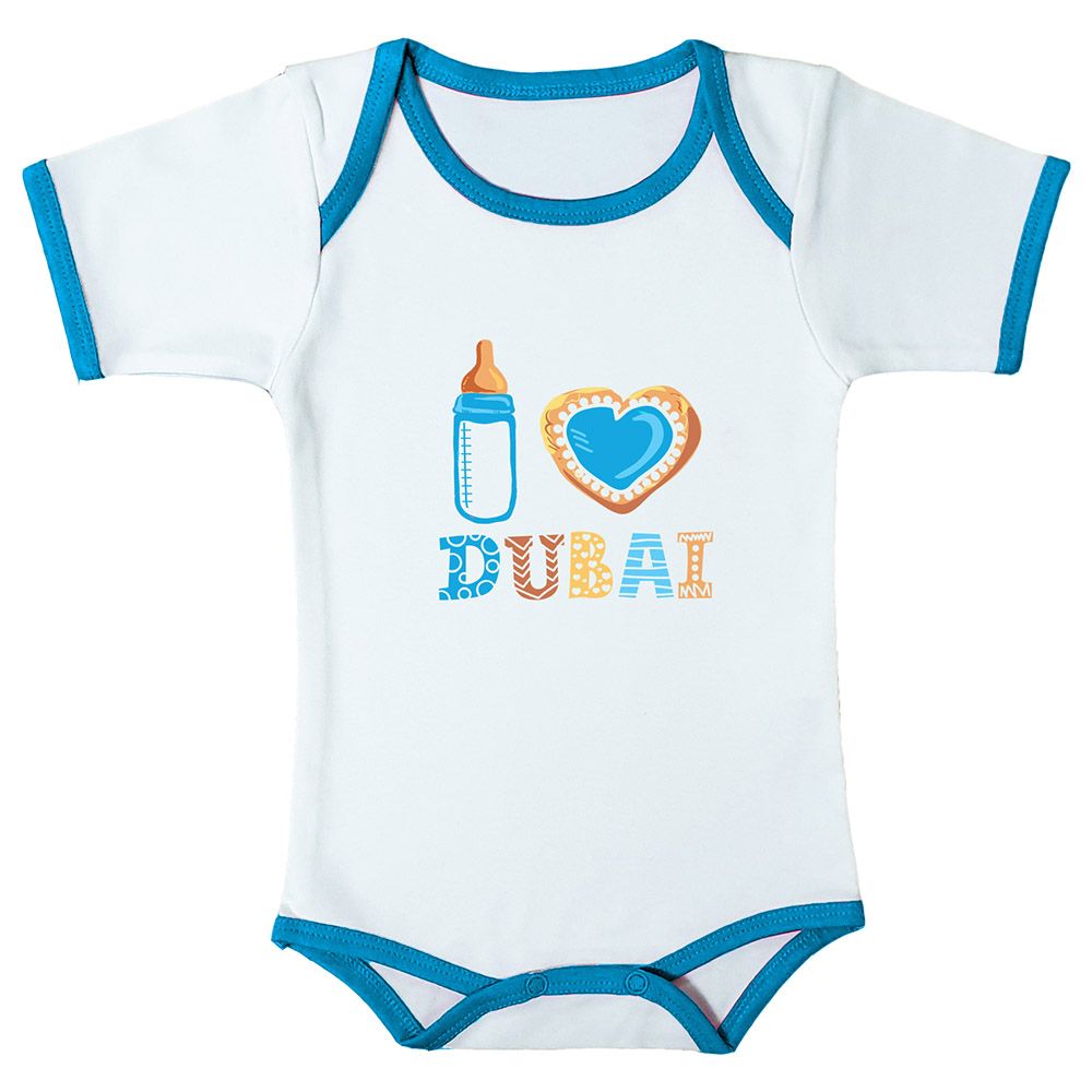 Generic - Body Suit With Blue Trim Heart Dubai Bottle Blue Design