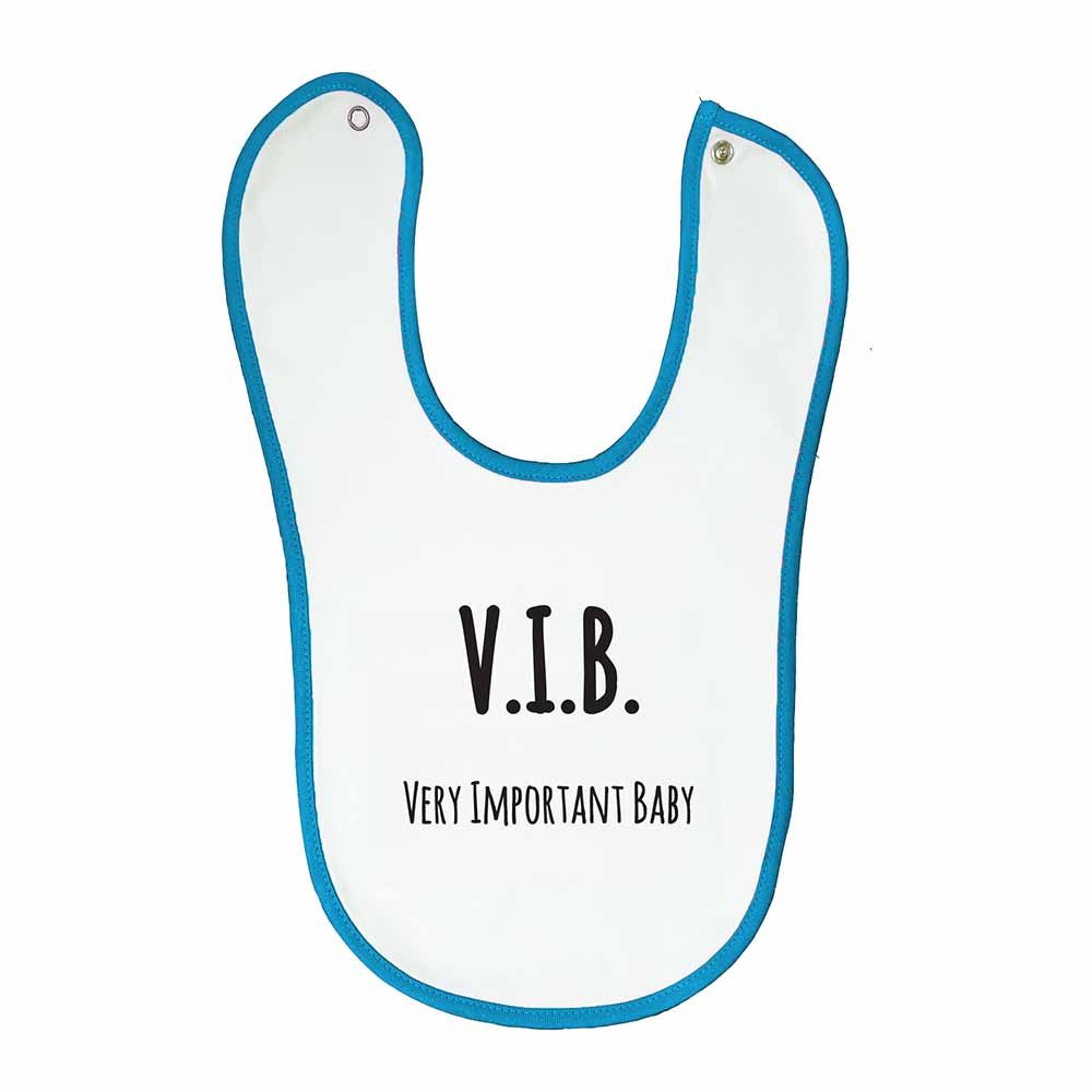 Fay Lawson - Boys Bib With Message White/Blue