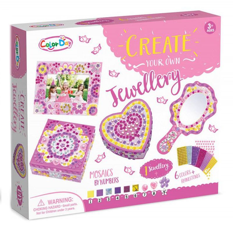 برين جيغلز- مجموعة التصميم بالفسيفساء صندوق اكسسوارات مربع