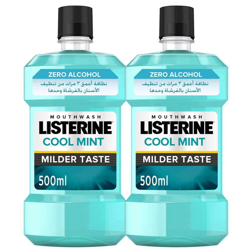 Listerine - Zero Alcohol Cool Mint Mouthwash 500ml - 2pcs