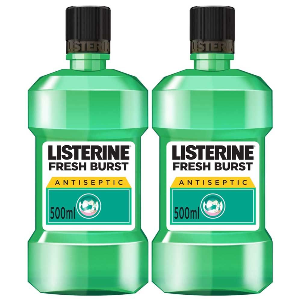 Listerine - Pack of 2 Fresh Burst Antiseptic Mouthwash 500ml