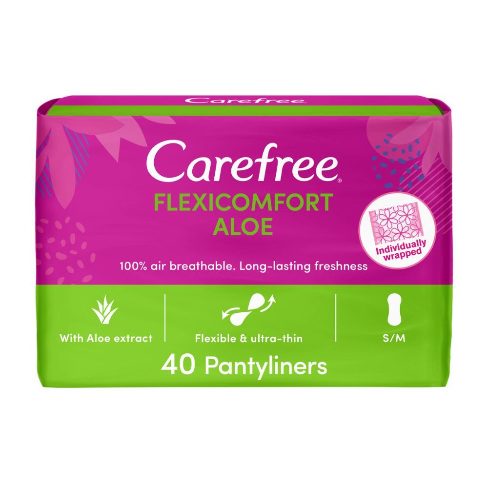CAREFREE - Panty Liners, FlexiComfort, Aloe - Pack of 40