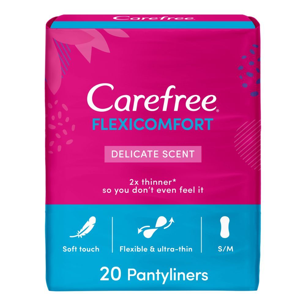 CAREFREE - Panty Liners, FlexiComfort, Cotton - Pack of 20