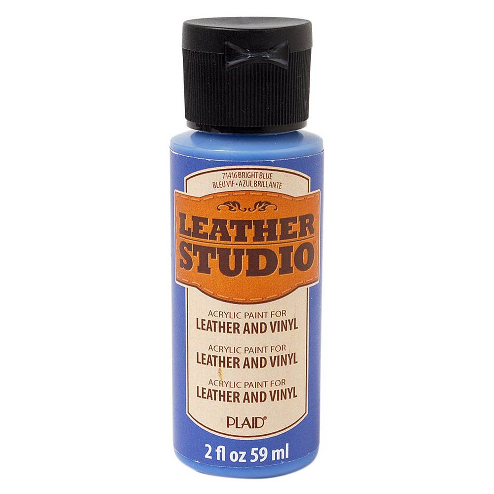Plaid - Leather Studio Paint 2oz - Bright Blue