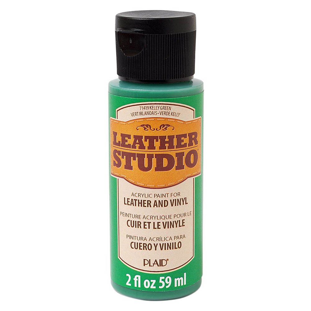 Plaid - Leather Studio Paint 2oz - Kelly Green