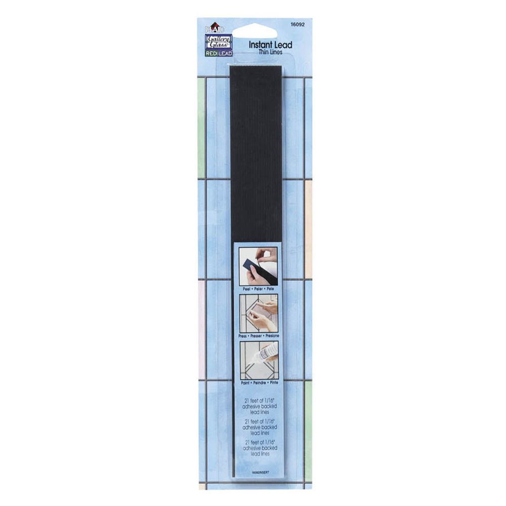 Plaid - Gallery Glass Thin Redi Lead Strips - Black